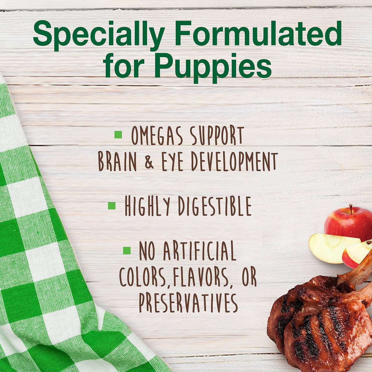 Nylabone Healthy Edibles Natural Puppy Chews Long Lasting Treats for Puppies, Lamb & Apple Flavor, Small/Regular (3 Count)