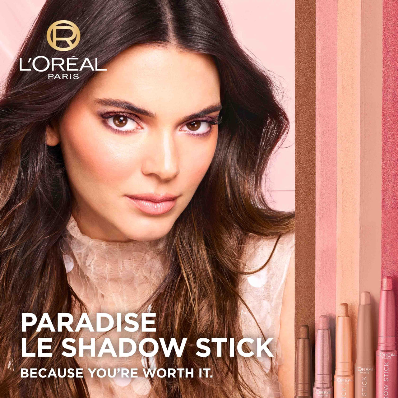 L'Oreal Paris Makeup Le Shadow Stick Eyeshadow, Blendable, Smudge-Resistant, Cream Eyeshadow, Alluring Rose, 0.05 Oz