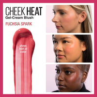 Thumbnail for Maybelline Cheek Heat Gel-Cream Blush Makeup, Lightweight, Breathable Feel, Sheer Flush Of Color, Natural-Looking, Dewy Finish, Oil-Free, Fuchsia Spark, 1 Count