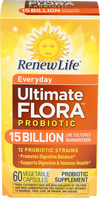 Thumbnail for Renew Life Everyday Probiotic Capsules, Daily Supplement Supports Urinary, Digestive and Immune Health, L. Rhamnosus GG, Dairy, Soy and gluten-free, 15 Billion CFU, 60 Count