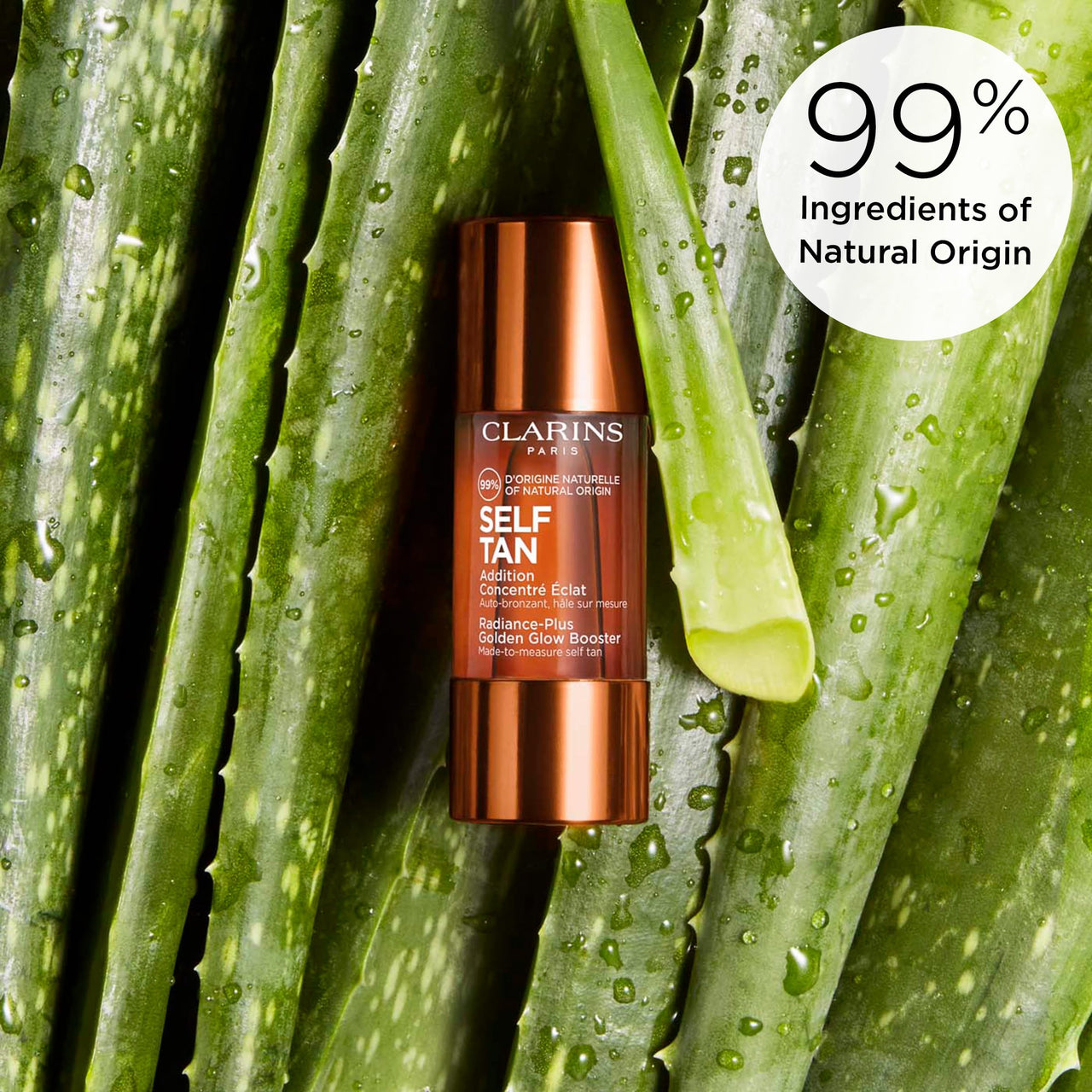 Clarins Self Tanning Face Booster | Self Tanning Drops For Face To Mix With Moisturizer | Natural, Long-Lasting, Streak-No, Buildable Tan | Hydrates | Non-Staining | 99% Natural Ingredients | 0.5 Oz