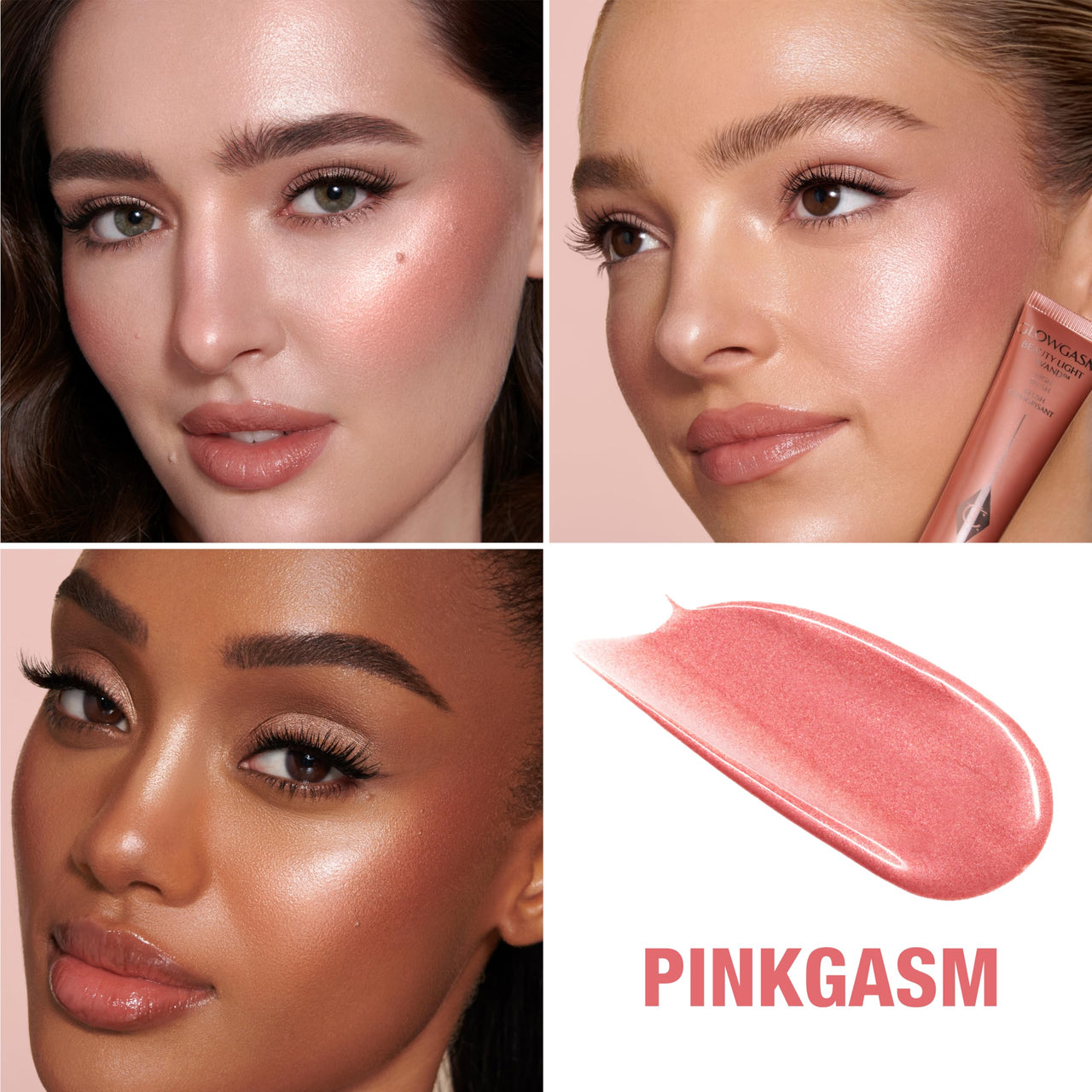 Charlotte Tilbury Glowgasm Beauty Light Wand Liquid Highlighter Makeup - Soft-Focus Pink Highlighter & Blush for Cheeks - Pearlescent, Weightless Radiant Finish - Pinkgasm