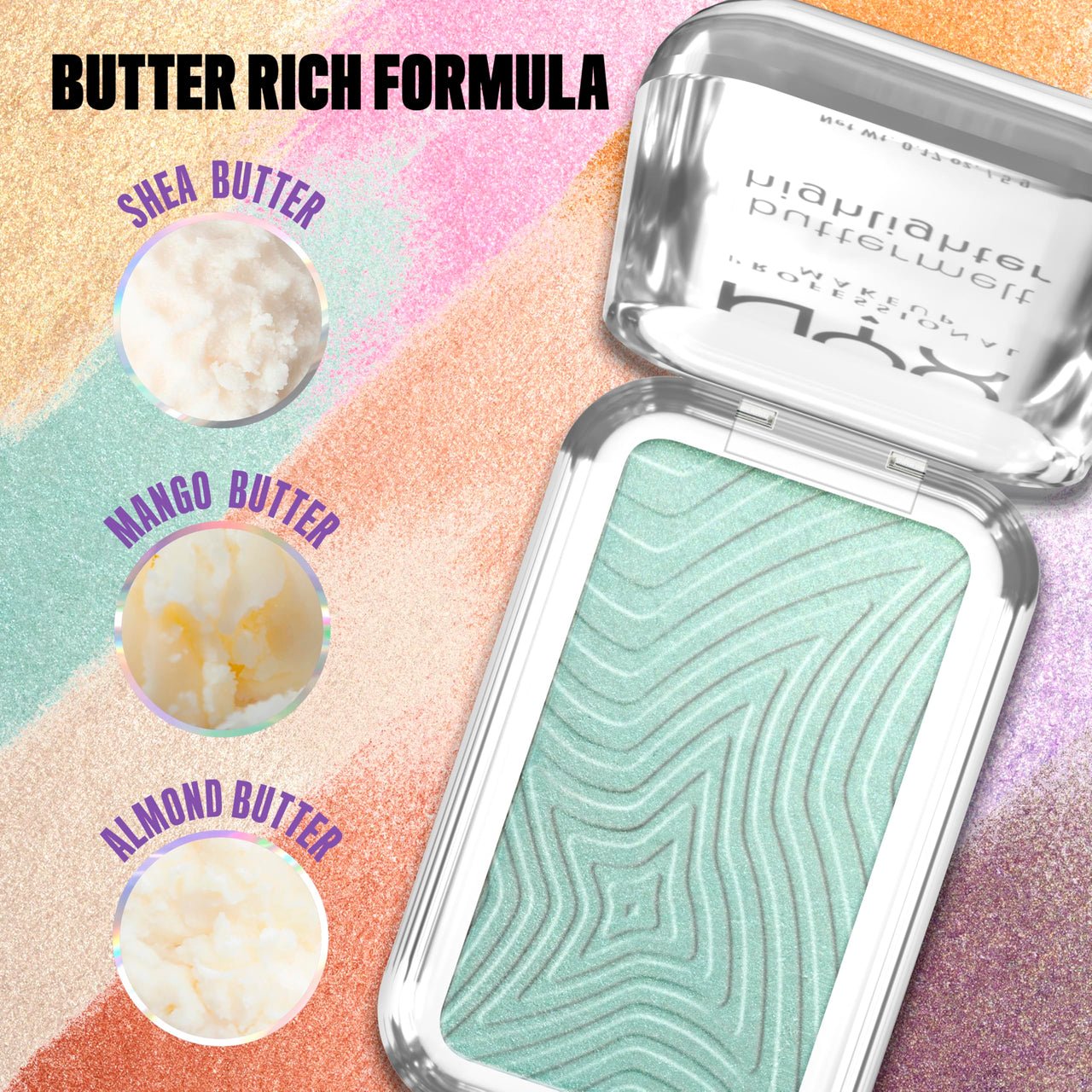 NYX PROFESSIONAL MAKEUP Buttermelt Highlighter, Powder Highlighter Makeup, With Up to 12H Wear and High Impact Glow - 20 Butta Mint (Minty Green)