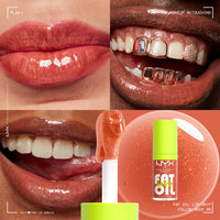 Thumbnail for NYX PROFESSIONAL MAKEUP Fat Oil Lip Drip, Moisturizing Lip Oil Gloss, Vegan Tinted Formula, Up to 12 HR Hydration - Follow Back (Shimmering Warm Nude)