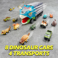 Thumbnail for JOYIN 13 in 1 Dinosaur Toys for Kids 3-5, Triceraptor Dinosaur Truck with 12 Pull Back Cars, Birthday Gifts Toys for 3 4 5+ Year Old Boy, Transport Carrier Truck for Toddlers 3-4 Years