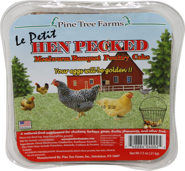 Pine Tree Farms Hen Pecked Mealworm Poultry LePetit Cake 7.5 oz