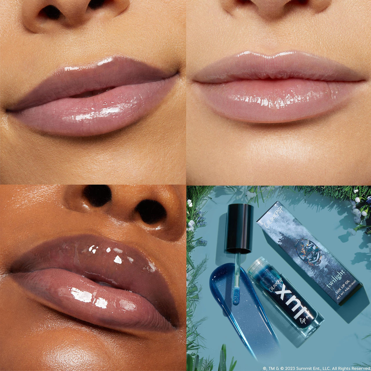 ColourPop x Twilight Lux Lip Oil - Hydrating, Sheer Tinted Lip Oil Formulated with Antioxidant-Rich Chamomile Extract & Calendula Oil - Non-Greasy, Nourishing Blue Lip Oil - Team Edward (0.16 oz)