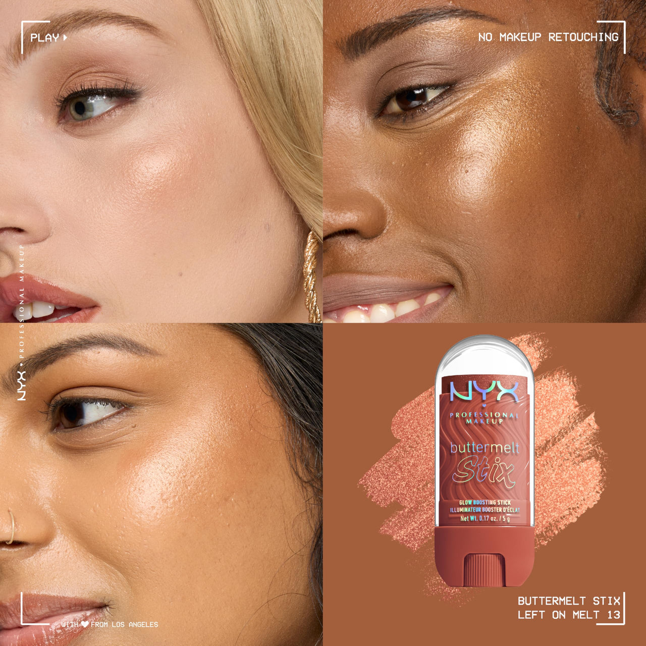 NYX PROFESSIONAL MAKEUP Buttermelt Glaze Stix, Non-Greasy Highlighter Stick With Up To 8HR Make Up Wear - 13 Left On Melt (Copper)