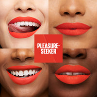 Thumbnail for Maybelline Super Stay Matte Ink Liquid Lip Color, Moodmakers Lipstick Collection, Long Lasting, Transfer Proof Lip Makeup, Pleasure Seeker, Red, 1 Count