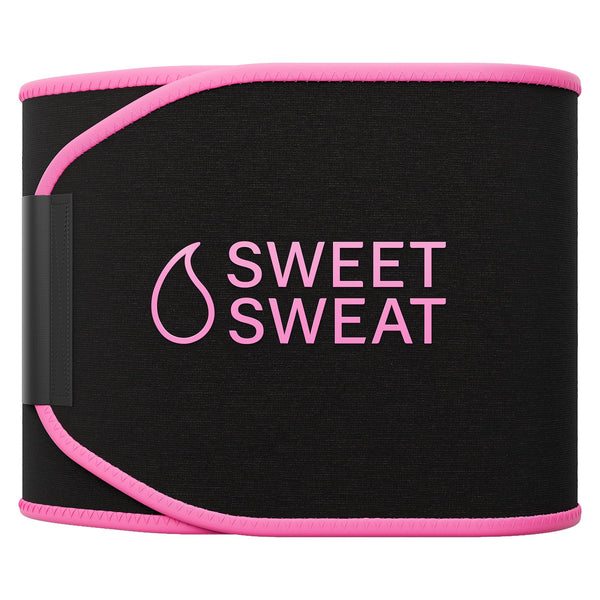Sports Research Sweet Sweat® Waist Trimmer for Women and Men - Sweat Band Waist Trainer for High-Intensity Training & Workouts Black/Pink