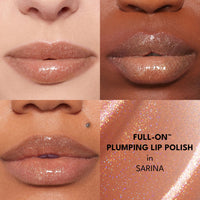 Thumbnail for Buxom Full-On Plumping Lip Polish, Tinted Lip Plumper Gloss with Peptides & Vitamin E, High-Shine Lip Gloss that Nourishes, Vegan, AQ Sarina (Nude Brown with Diamond Sparkle)