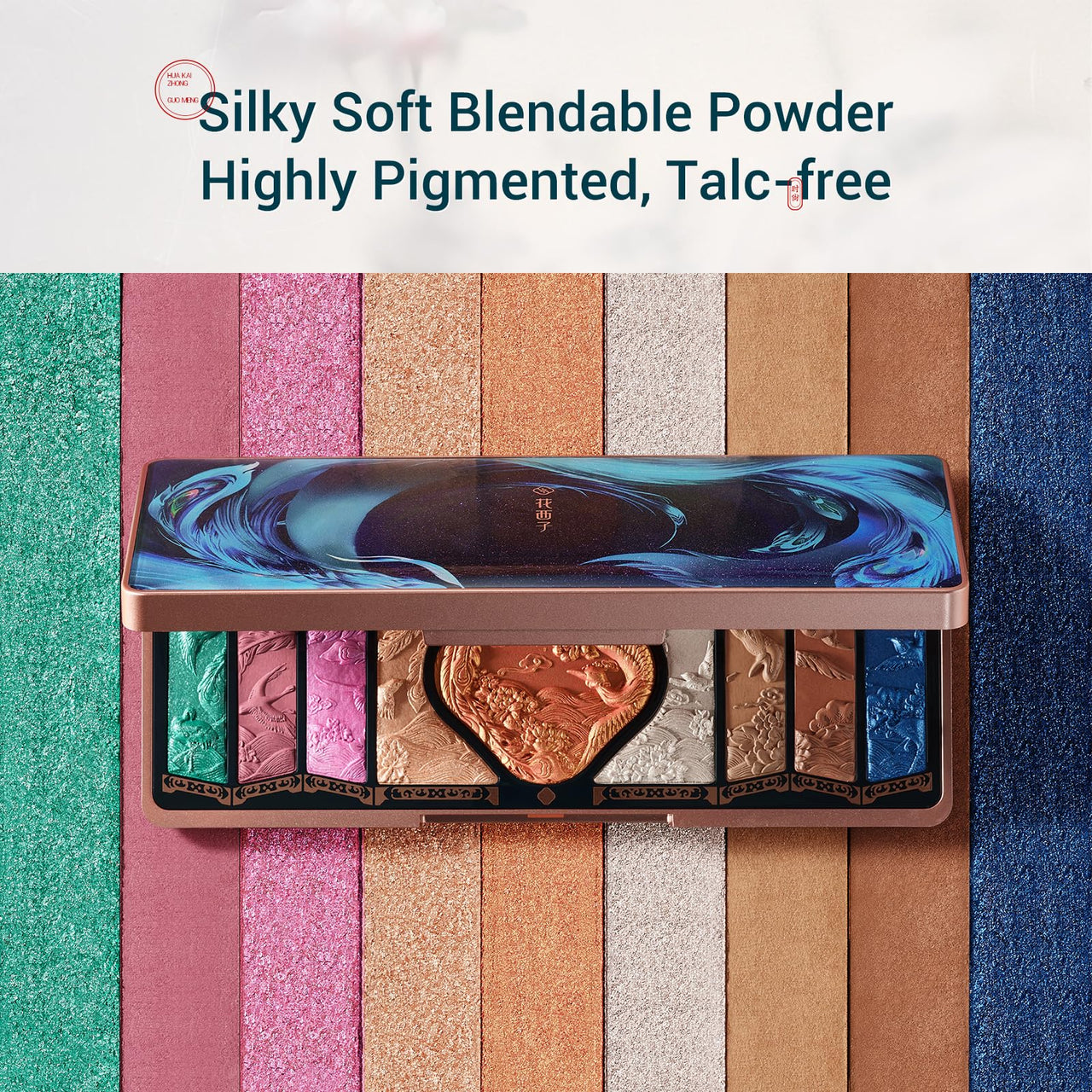 FLORASIS Floral Engraving Phoenix Makeup Palette Makeup Long Lasting Blendable Natural Eyeshadow Palette for Women (03 Soaring Sunlight)