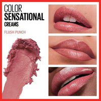 Thumbnail for Maybelline Color Sensational Lipstick, Lip Makeup, Cream Finish, Hydrating Lipstick, Flush Punch, Nude Pink ,1 Count