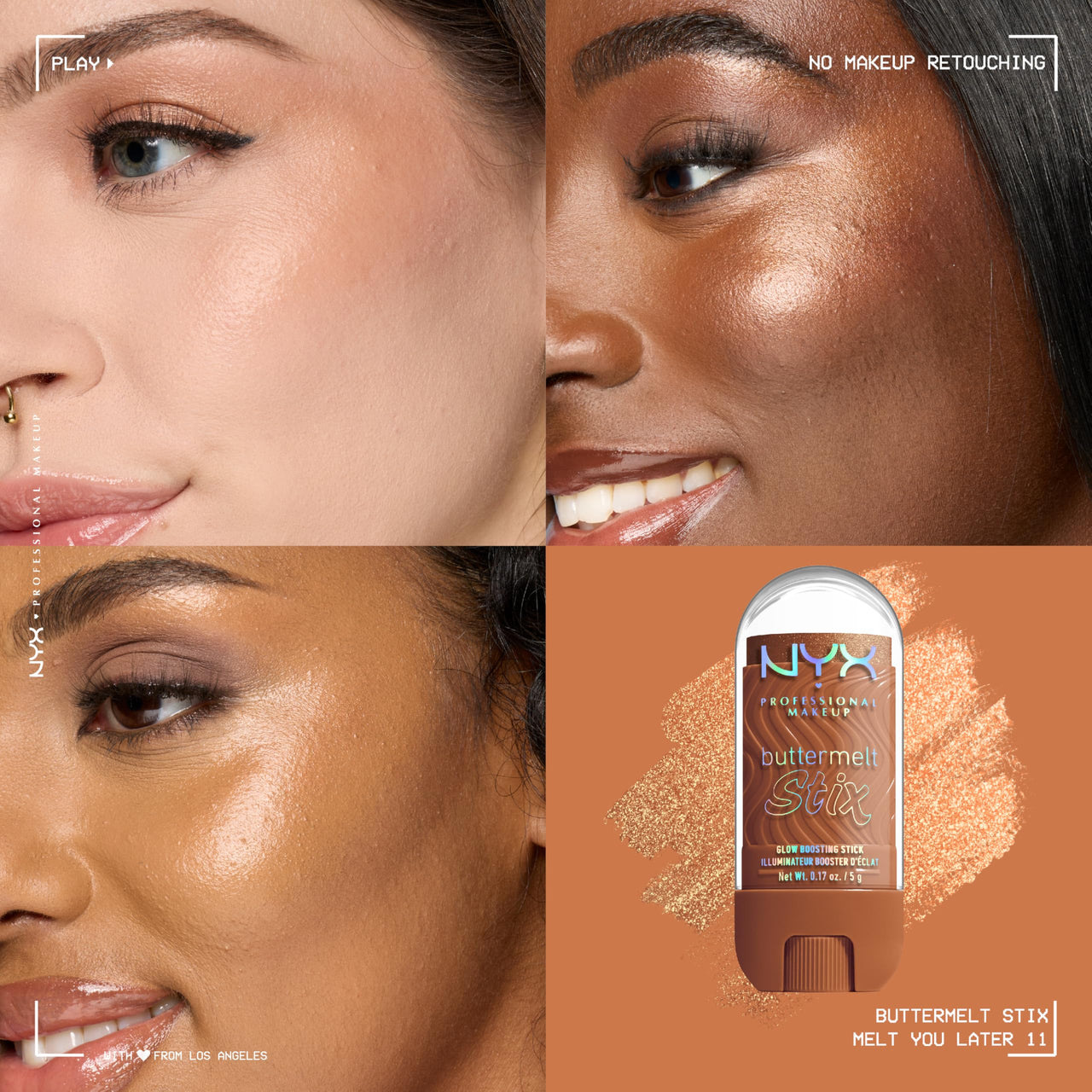 NYX PROFESSIONAL MAKEUP Buttermelt Glaze Stix, Non-Greasy Highlighter Stick With Up To 8HR Make Up Wear - 11 Melt You Later (Bronze)