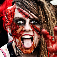 Thumbnail for FANRUI 8 Sheets Halloween Fake Scar Tattoos For Women Men Adults Kids, Fake Wound Realistic Blood Injury Cut Scratches Stitches Temporary Tattoos Stickers Chucky Makeup Kit, Scary Face Zombie Makeup Prank Masquerade Accessories