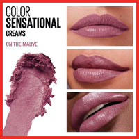 Thumbnail for Maybelline Color Sensational Lipstick, Lip Makeup, Cream Finish, Hydrating Lipstick, On The Mauve, Mauve ,1 Count