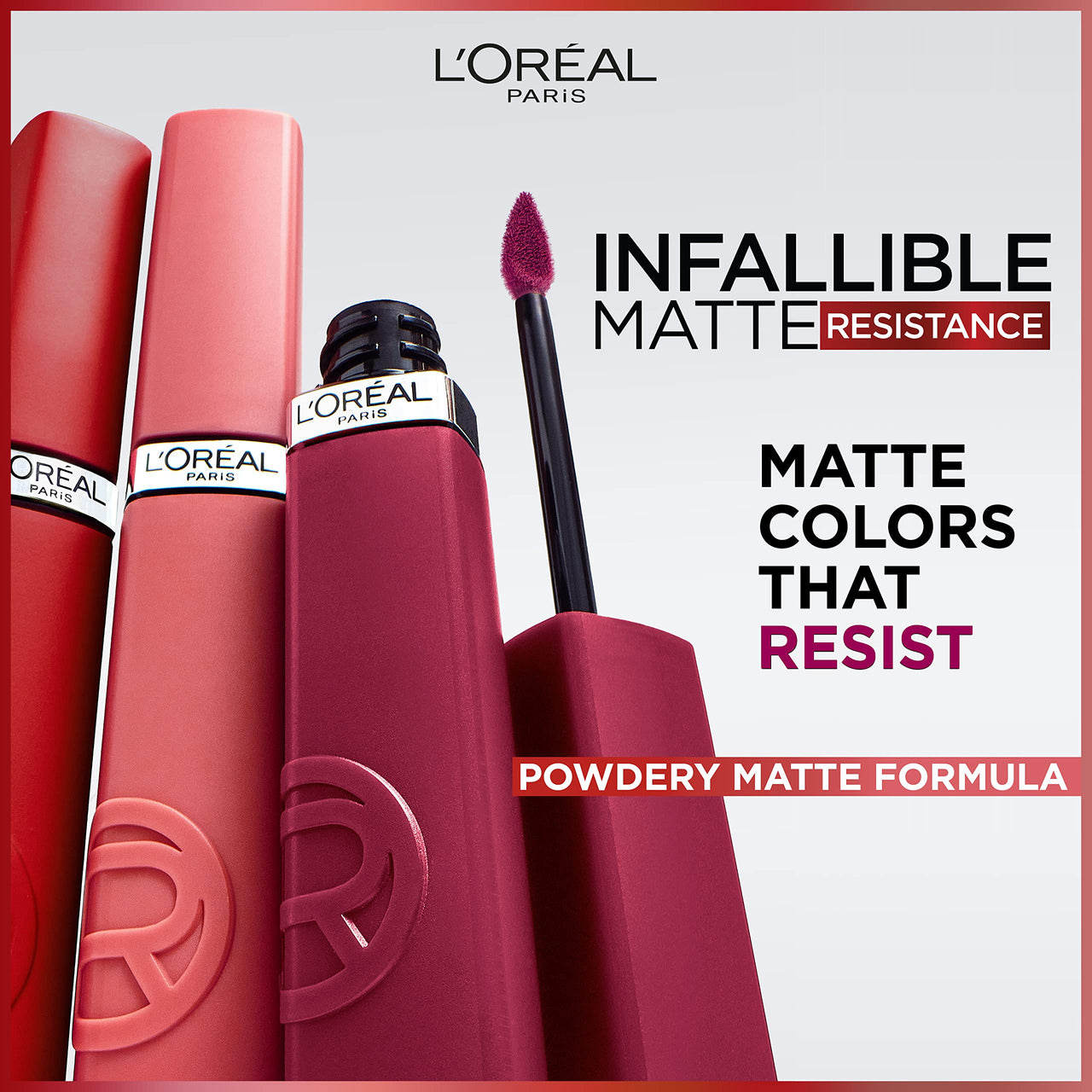 L’Oréal Paris Infallible Matte Resistance Liquid Lipstick, up to 16 Hour Wear, First Kiss 600, 0.16 Fl Oz