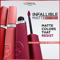 Thumbnail for L’Oréal Paris Infallible Matte Resistance Liquid Lipstick, up to 16 Hour Wear, First Kiss 600, 0.16 Fl Oz