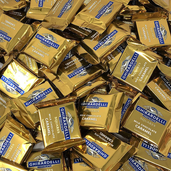 Image 1 of Ghirardelli Chocolate Squares, Milk Chocolate with Caramel Filling, Individually Wrapped, For Gifts And Special Occasions, Bulk Pack Of 2 Pounds
