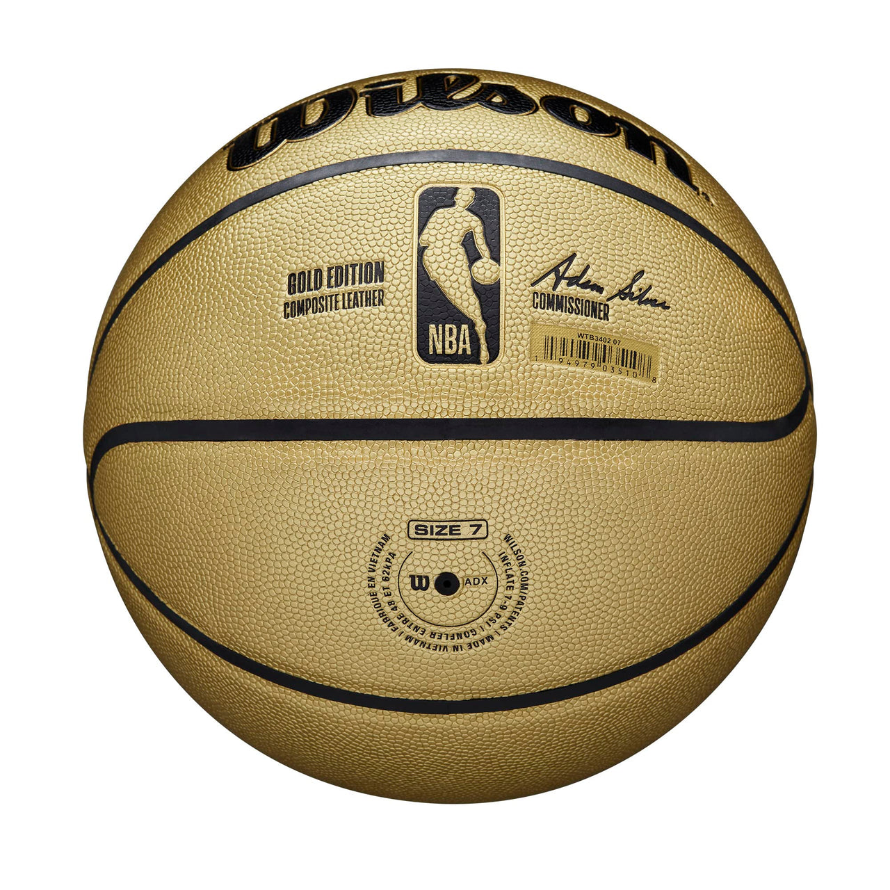 WILSON NBA Gold Edition Basketball - Gold/Black, Size 7-29.5"