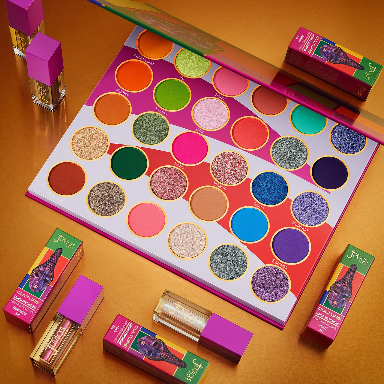 Juvia's Place Duochrome Liquid Eyeshadow, AfroChella, Iridescent Pink to Yellow, 2ml, Day, Night, Long Lasting, Cruelty Free, Vegan