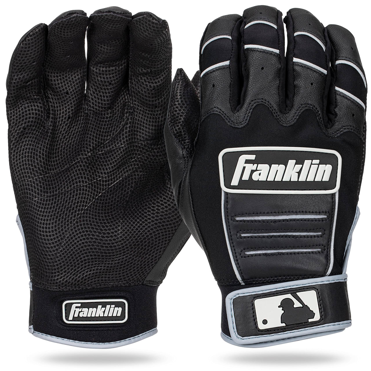 MLB Adult CFX Pro Batting Glove, Pair, Small, Black/Black