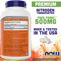 Thumbnail for Now L-Glutamine 500mg 300 Veg Capsules - Non-GMO Supplement - Vegan Lglutamine Caps