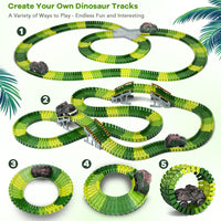 Thumbnail for Dinosaur Toys,Create A Dinosaur World Road Race,Flexible Track Playset and 2 pcs Cool Dinosaur car for 3 4 5 6 Year & Up Old boy Girls Best Gift