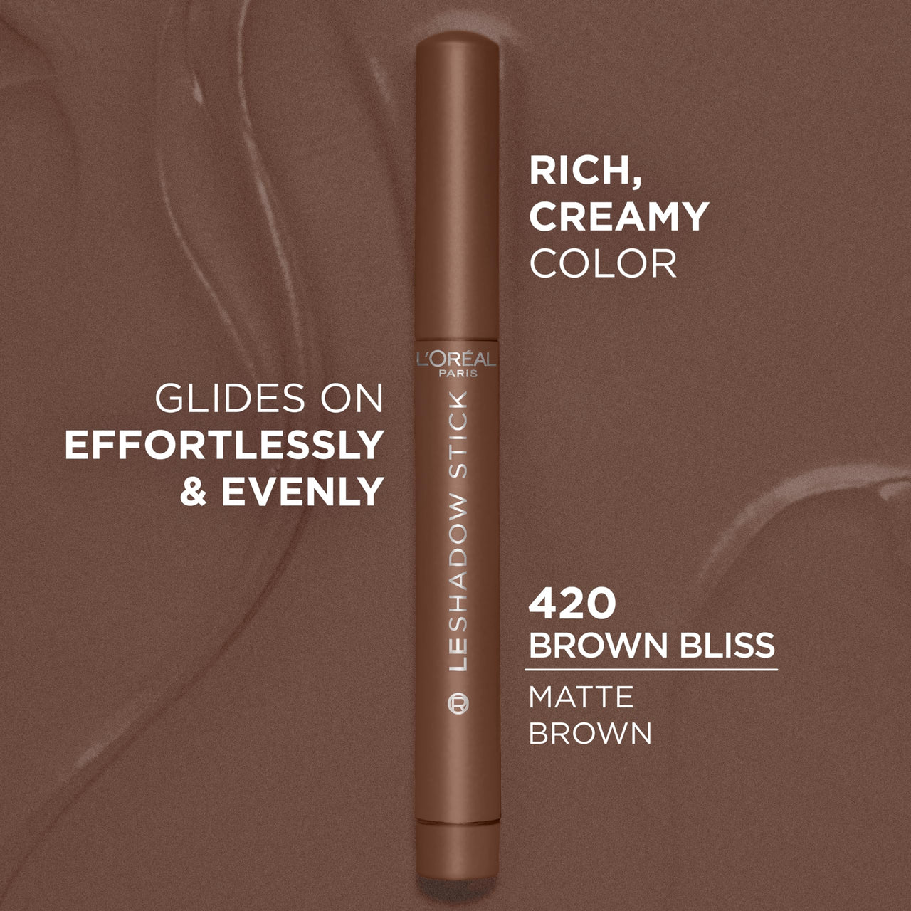 L'Oreal Paris Makeup Le Shadow Stick Eyeshadow, Blendable, Smudge-Resistant, Cream Eyeshadow, Brown Bliss, 0.05 Oz