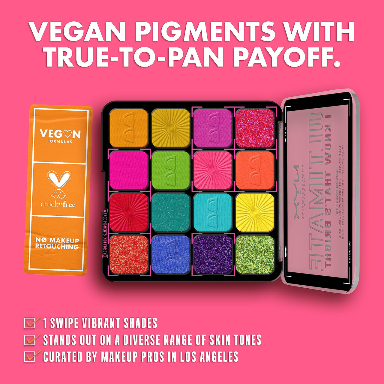 NYX PROFESSIONAL MAKEUP, Ultimate Shadow Palette, Eyeshadow Palette - I Know That's Bright