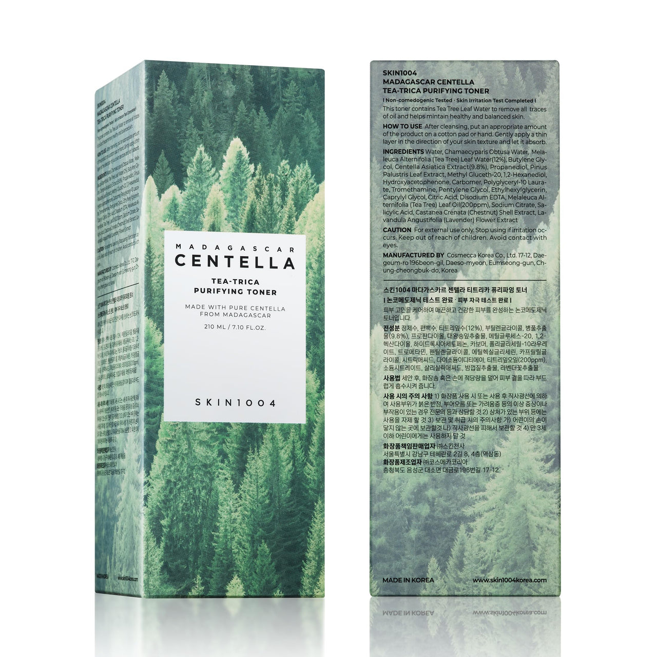 SKIN1004 Tea-Trica Purifying Toner, Korean Toner with Tea Tree & BHA, Centella Toner for Oil Control & Hydration, Lightweight Astringent for Soothing & Refreshing, Korean Skin Care, 7.10 fl.oz / 210ml