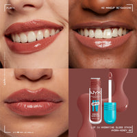Thumbnail for NYX PROFESSIONAL MAKEUP Lip IV Hydrating Glossy Lip Stain with 12HR Hydration - Hydra Honey (Brown)