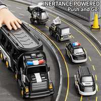 Thumbnail for JUKUDAHU Police Truck Toy for 3 4 5 6 Years Old Boys - Carrier Vehicle Toy Set with 3 Small Cars and 1 Helicopter, Kids Firction Powered Car for Age 3-9, Gifts for Boys and Girls