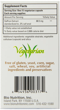 Thumbnail for Bio Nutrition Standardized Saffron Vegi-Caps, 50 Count