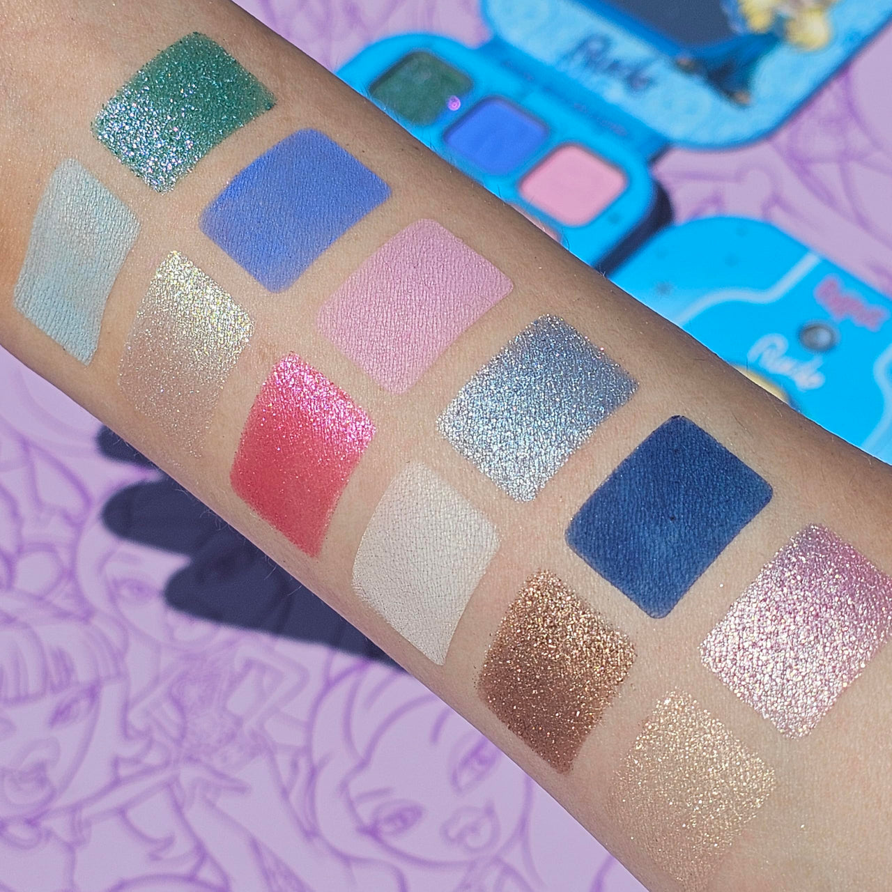 Rude Cosmetics Bratz Colorful Eyeshadow Palette for Women, Teen Girls - Mini Eye Shadow Make Up Palettes - Glitter, Matte, Metallic & Shimmer Eyeshadow for Eye Makeup - Angel
