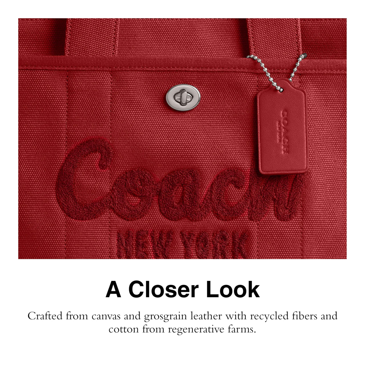 COACH Womens Cargo Tote 1941 Red One Size