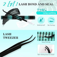Thumbnail for Image 4 of AMZGIRL LASH Lash Clusters Kit D Curl Manga Anime Lashes 10-18mm, Autumn Leaves