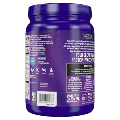 Image 2 of Vega Essential Protein ??5g Vegan Protein Powder, Creamy Vanilla, 16.2oz (10 Servings)