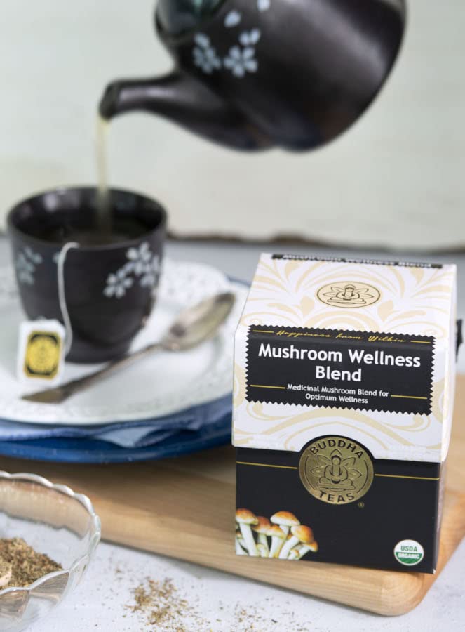 Image 7 of Buddha Teas Organic Mushroom Wellness Blend Herbal Tea 18 Tea Bags