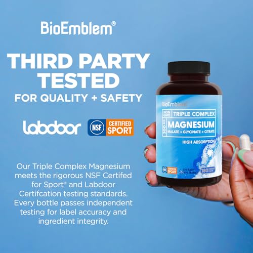 Image 3 of BioEmblem Triple Magnesium Complex, 300 mg Per Serving, 180 Capsules