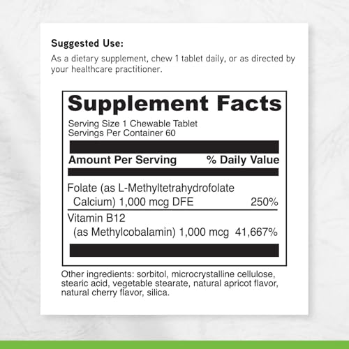 Image 6 of DAVINCI Labs Active Folate B12 Chewable, 60 Chewable Tablets