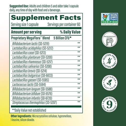 Image 2 of MegaFood MegaFlora Probiotics for Kids 5, Gut Health, 60 Mini Capsules