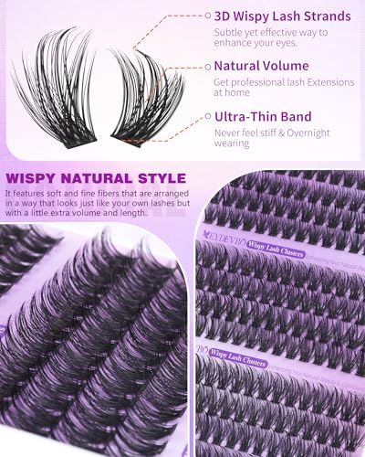 Image 5 of EYDEVRO Wispy Lash Clusters Natural Eyelash Clusters DIY Lash Extensions