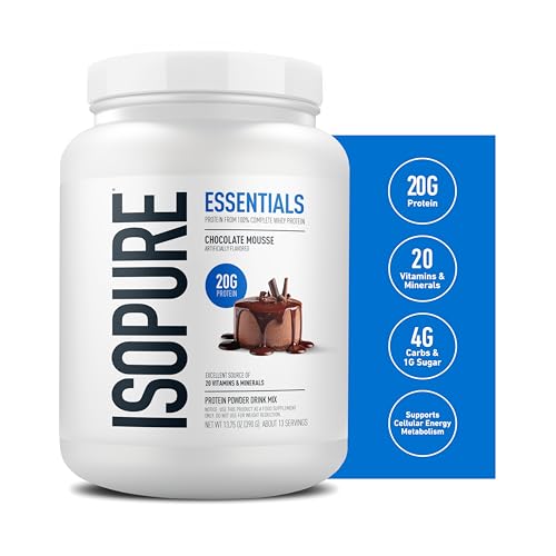 Image 2 of Isopure Essentials 100% Whey Protein Powder, Chocolate Mousse 13.75 OZ