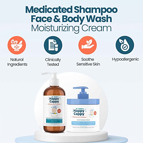 Image 4 of Happy Cappy Medicated Shampoo and Body Wash and Moisturizing Cream Bundle