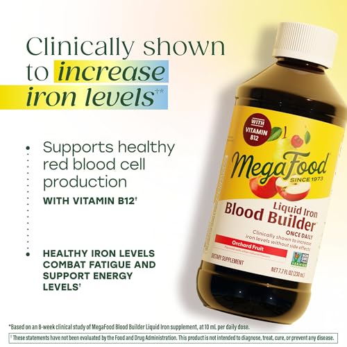 Image 4 of MegaFood Blood Builder Liquid Iron Supplement, Iron Bisglycinate, 7.7 Fl Oz