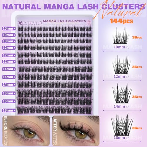 Image 3 of EYDEVRO Manga Lash Clusters Kit Wispy Natural Cluster Eyelash Extensions