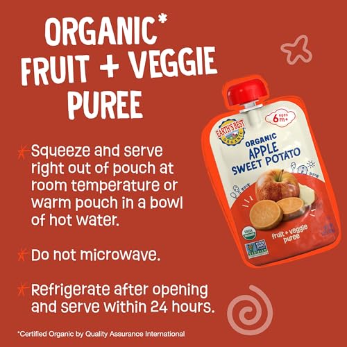 Image 3 of Earth's Best Organic Baby Food Pouches 3.5 Ounce Resealable Pouch