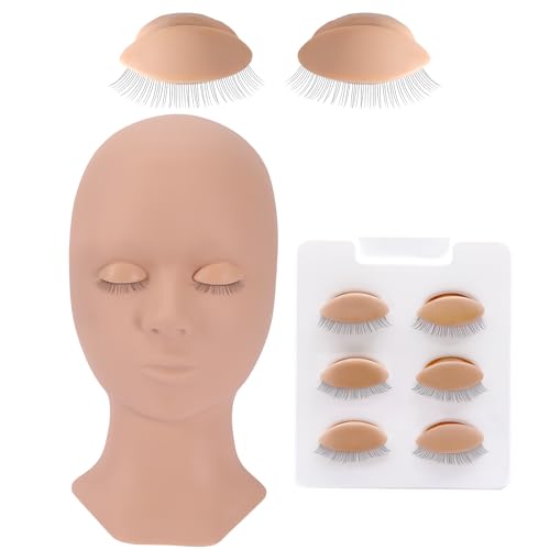 Image 1 of Default Title for the product Pretty memory Lash Mannequin Head with 4 Pairs Removable Practice Eyelids