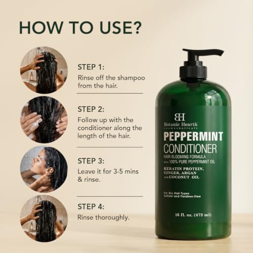 Image 3 of Botanic Hearth Peppermint Hair Conditioner - 16 Fl Oz